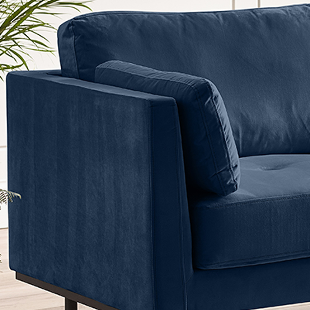 Furniturebox Eva 3 Seater Midnight Blue Velvet Sofa Image 2