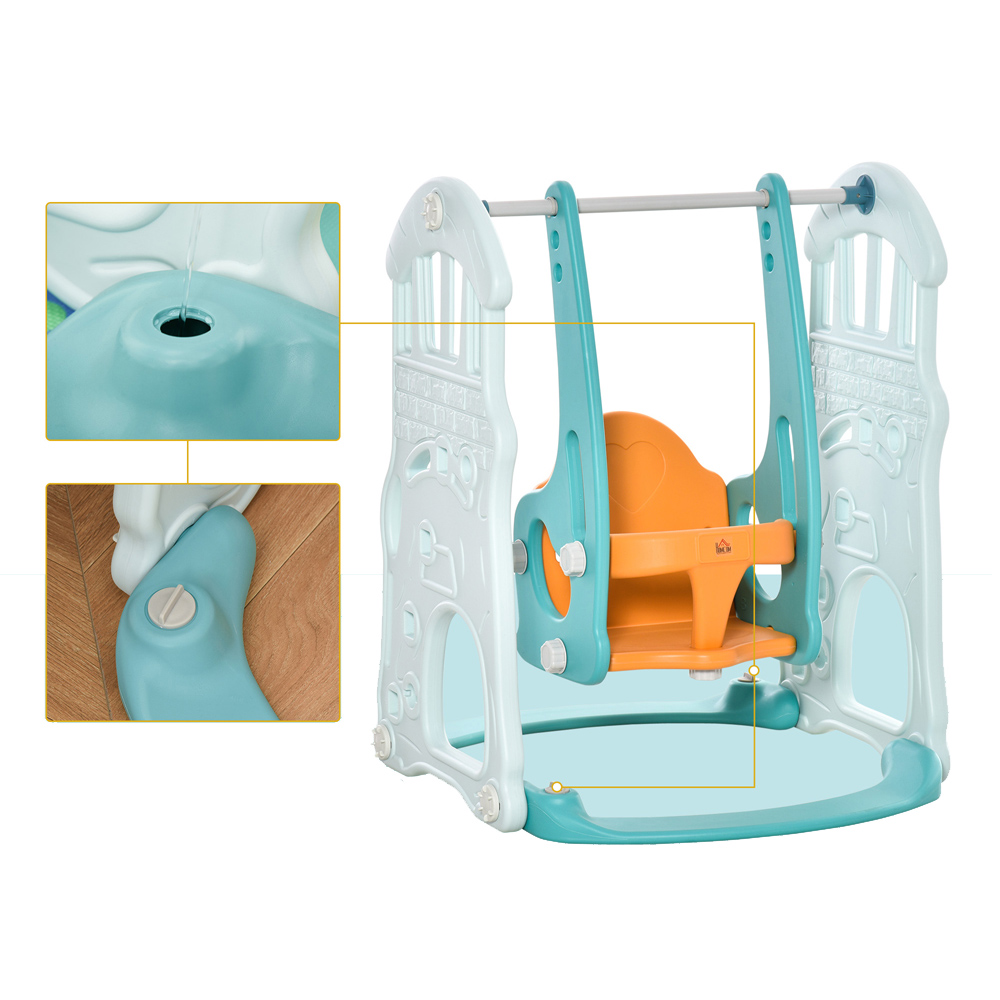 Kids 3in1 Swing and Slide Set Activity Centre with Basketball Hoop Image 4