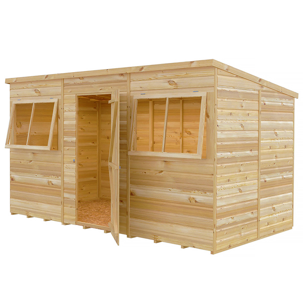 Shire GB 12 x 6ft Shiplap Pent Garden Shed Image 1