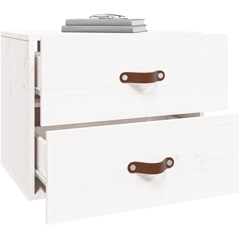 vidaXL 2 Drawer Wall Mounted Bedside Cabinet Image 4