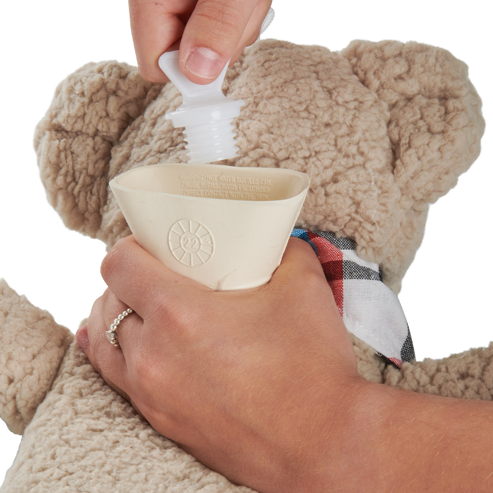 Wilko Teddy Long Hot Water Bottle with Novelty Cover Image 3