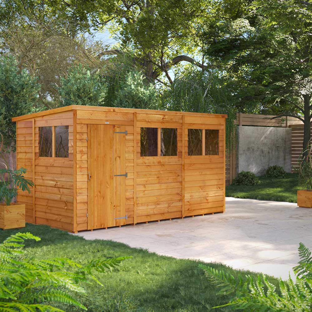 Power 12 x 6ft Overlap Pent Garden Shed Image 2