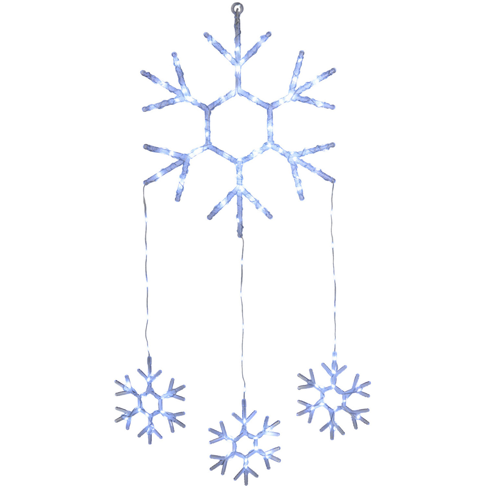 Pack of 2 LED Hanging Snowflake Lights Image 2