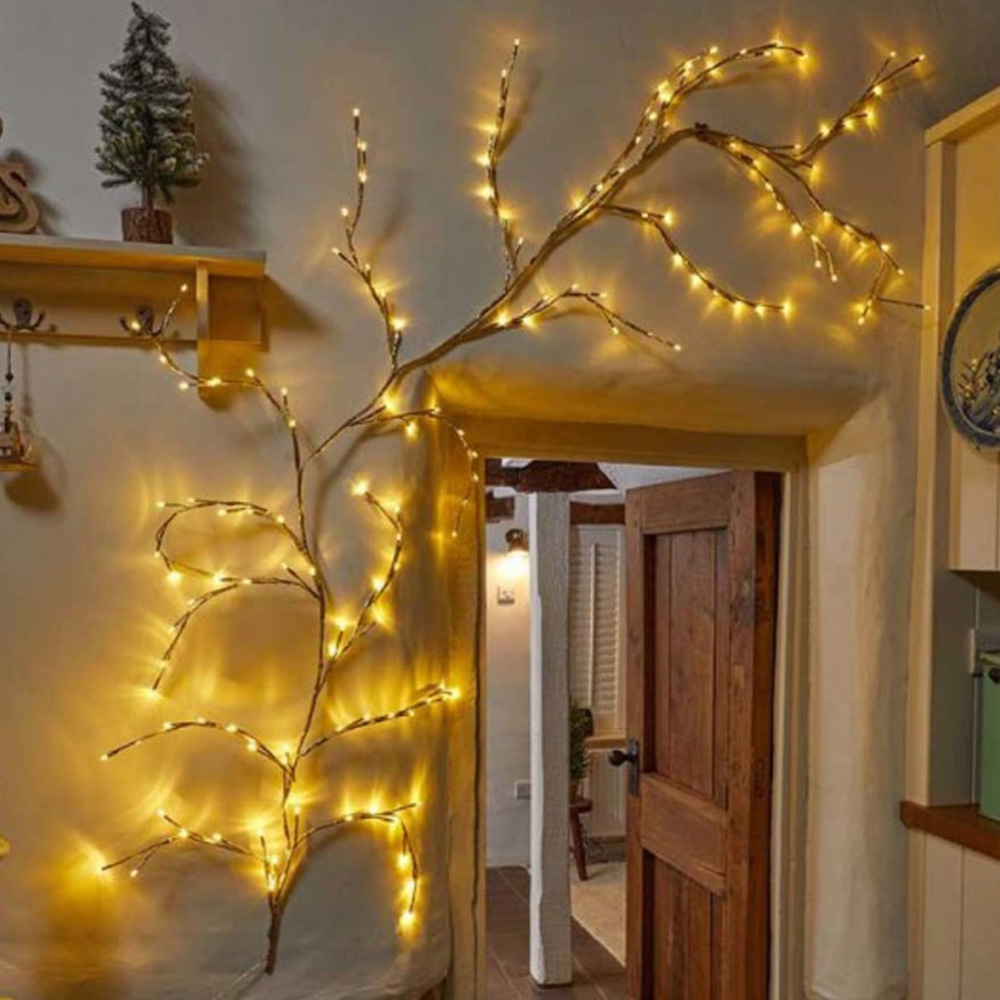 Samuel Alexander Warm White LED Light up Christmas Vine 2.3m Image 1