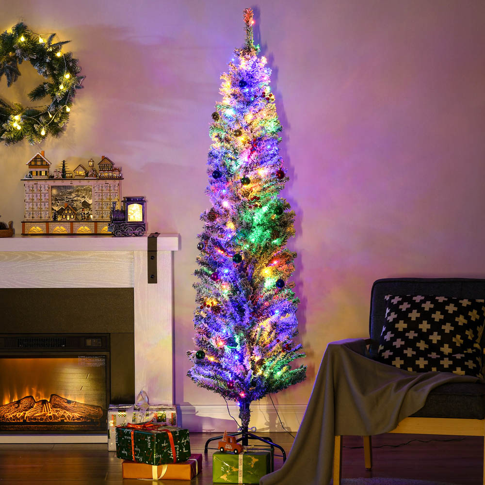 Everglow Pre-Lit Green Artificial Christmas Trees with Decoration Ornament 6ft Image 2