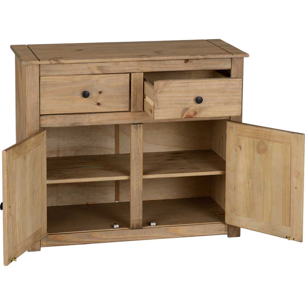 Seconique Panama 2 Door 2 Drawer Natural Wax Sideboard Image 4