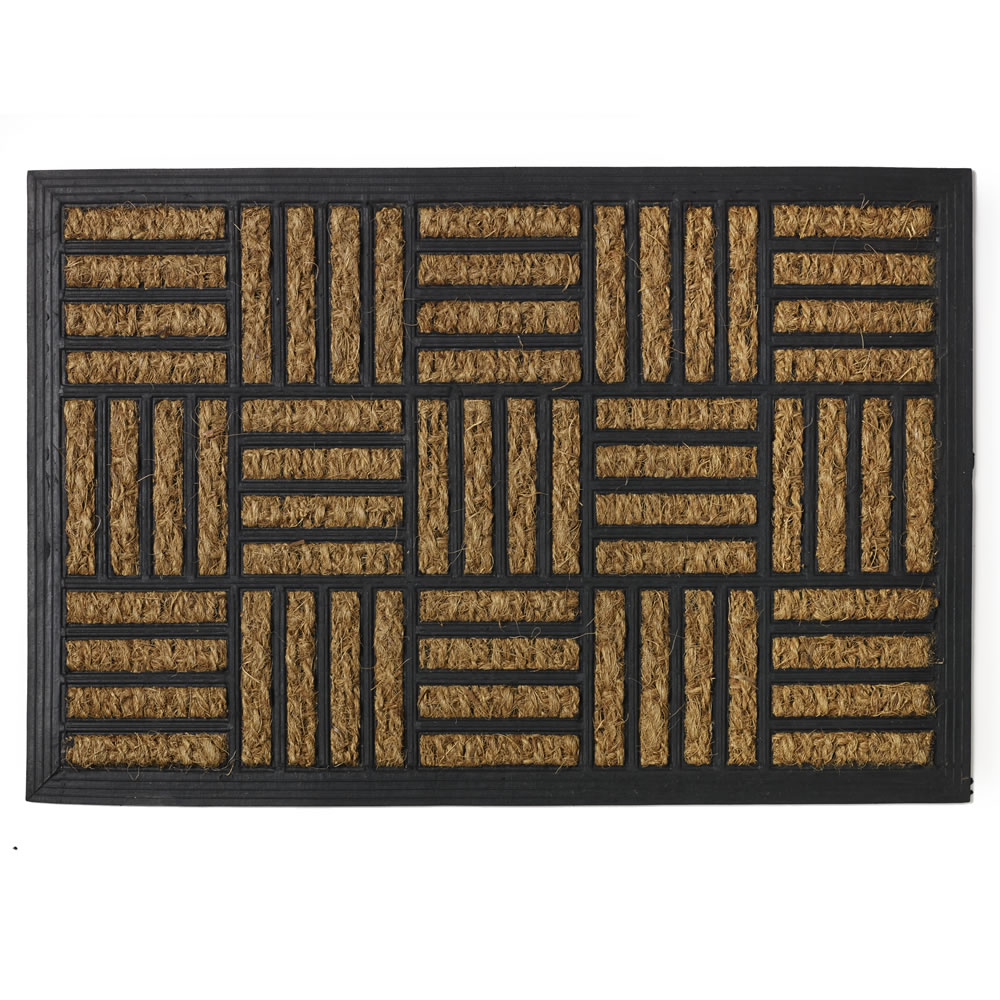 Wilko Coir Mat Stripe Design 40 x 60cm Wilko
