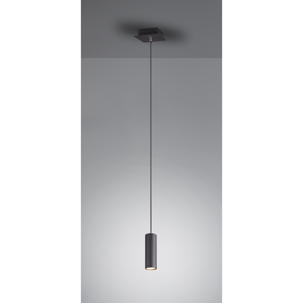 TRIO Marley Matt Black Ceiling Pendant Light Image 2