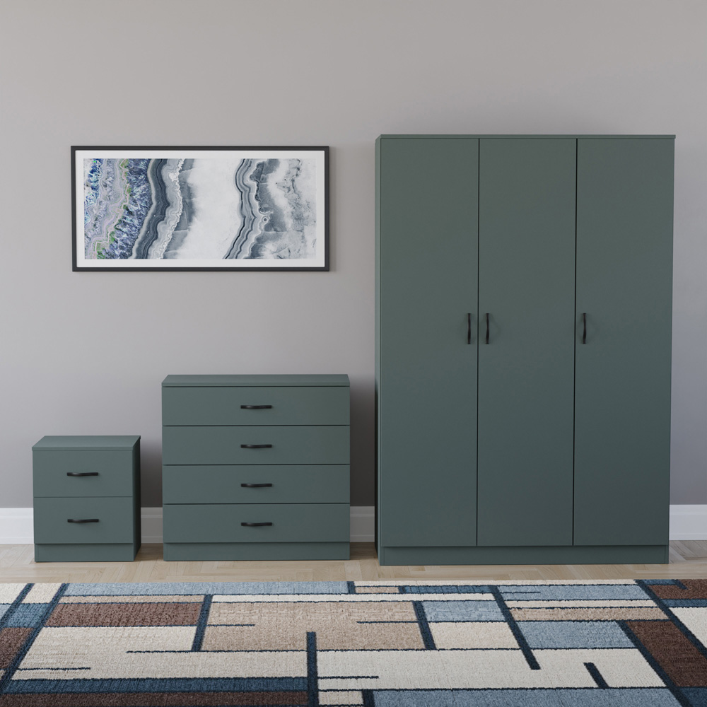 VIDA DESIGNS Riano Green 3 Piece Bedroom Furniture Set Image 2
