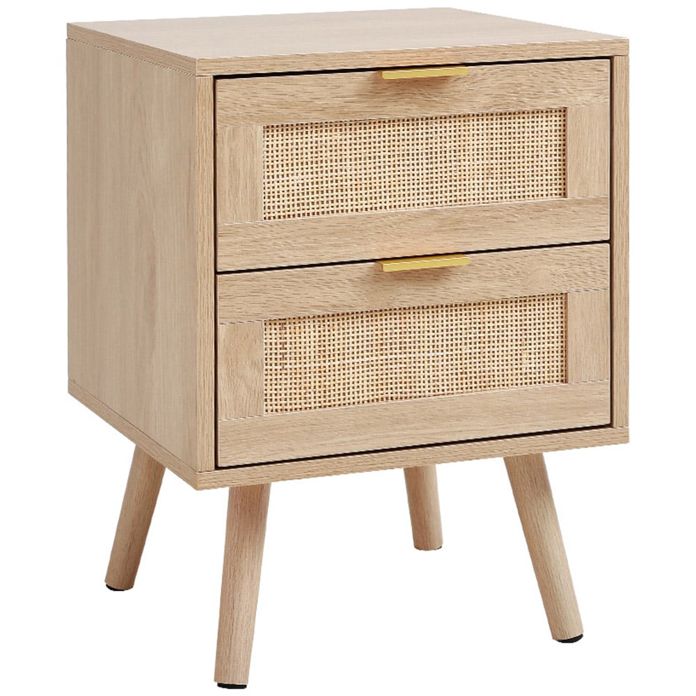 Living and Home 2 Pack 2 Drawer Rattan Side Cabinet Image 2