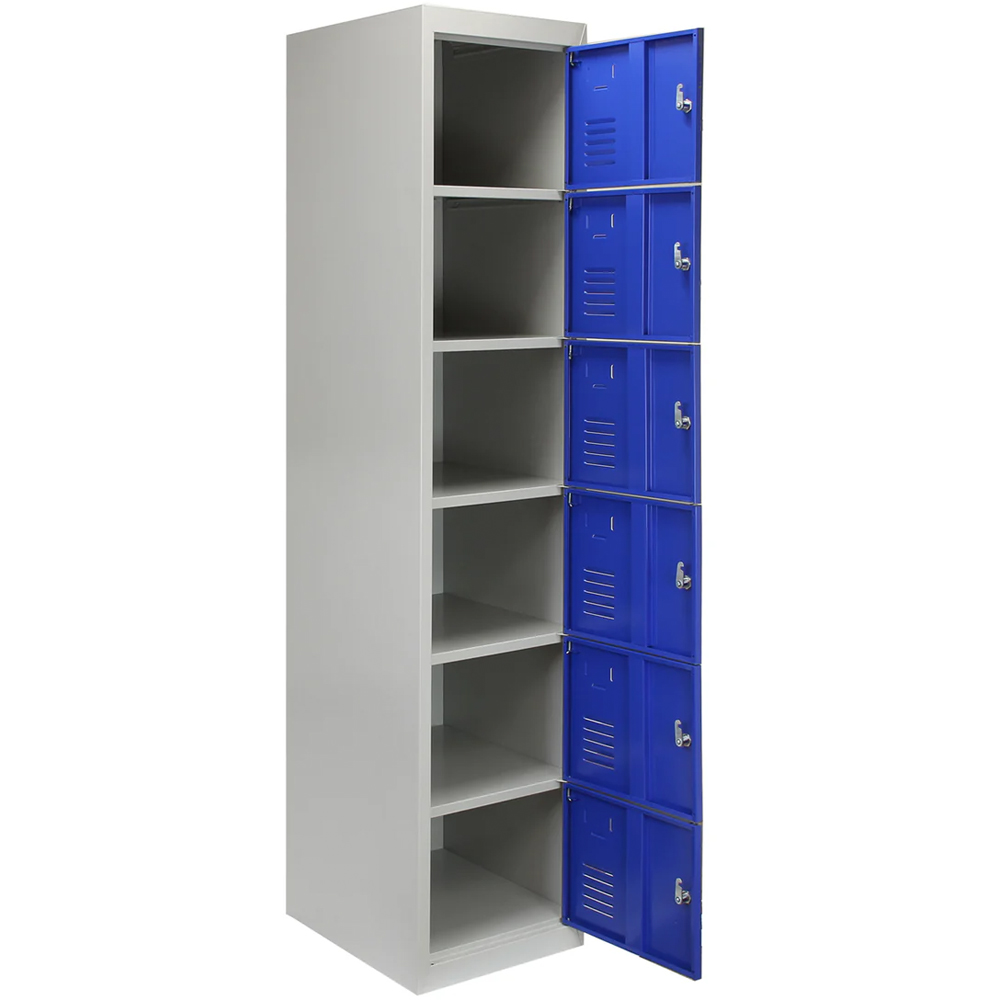 MonsterShop 6 Door Blue Metal Storage Locker Image 3
