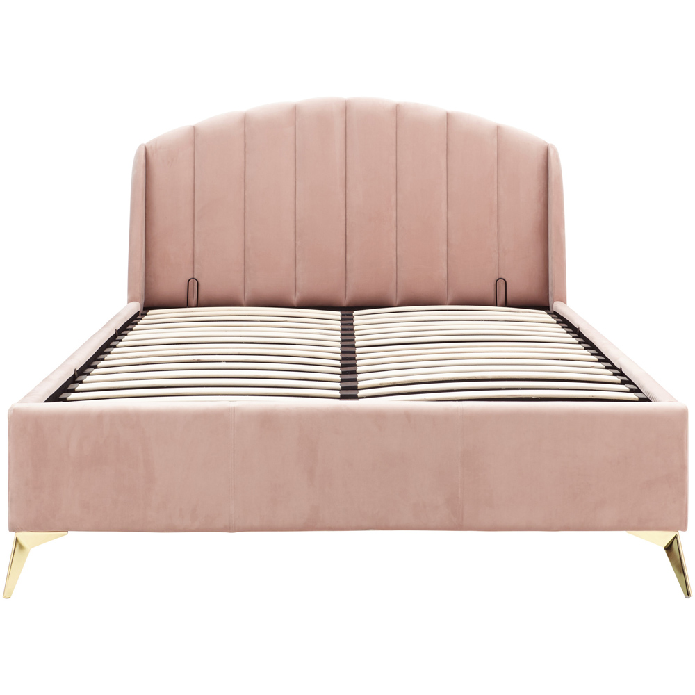 GFW Pettine King Size Blush Pink End Lift Ottoman Storage Bed Image 2