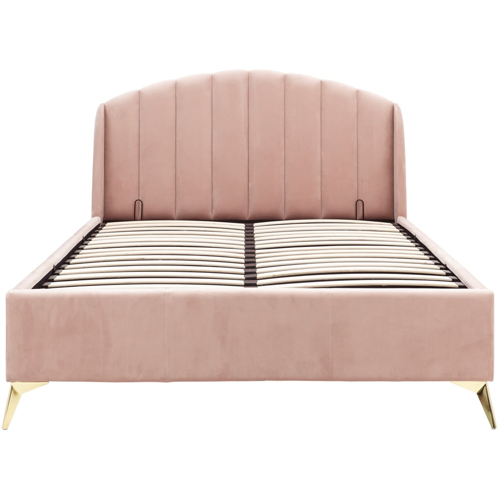 GFW Pettine Double Blush Pink End Lift Ottoman Bed Image 2