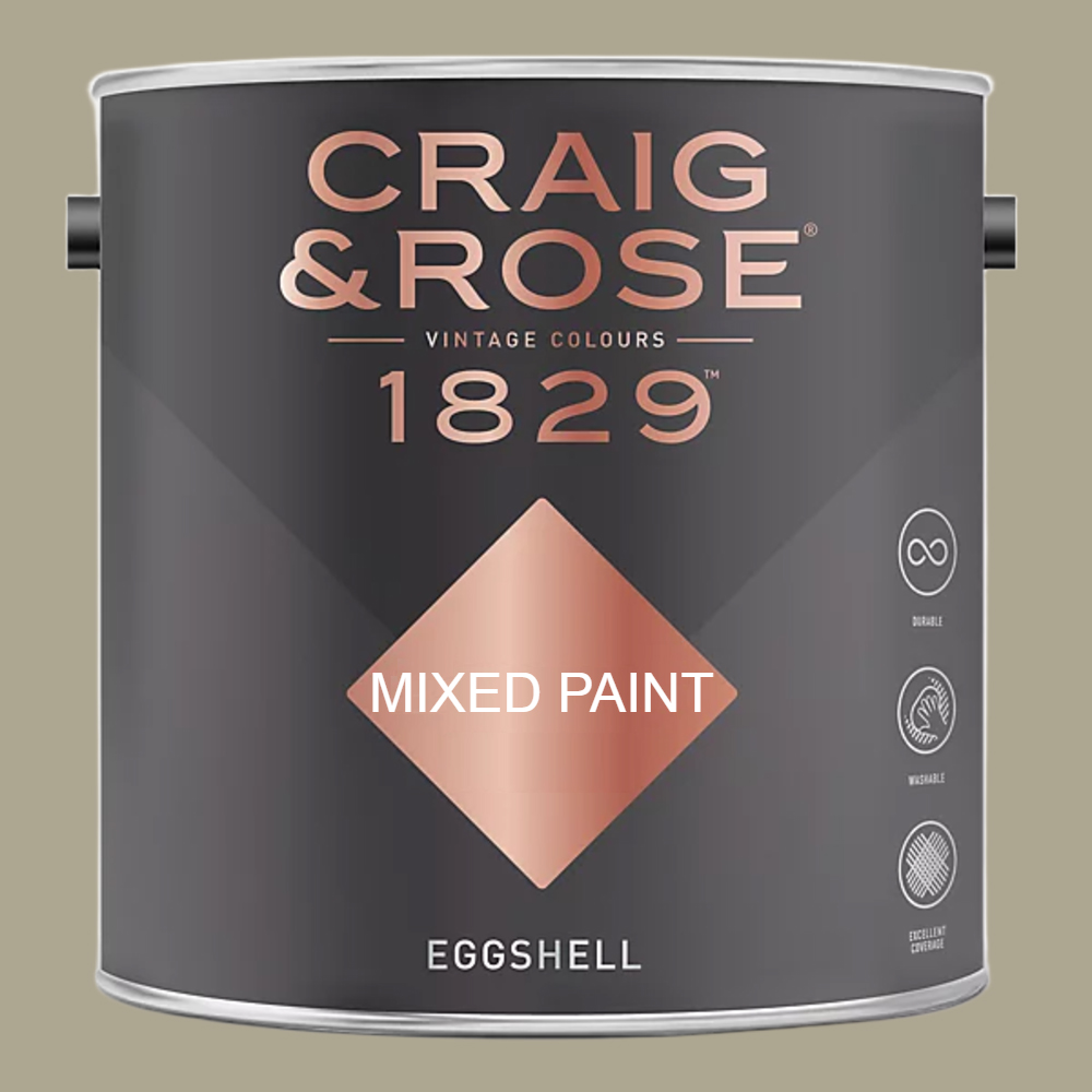 Craig & Rose 1829 Vintage Walls Wood and Metal Olive Laque Eggshell Paint 2.5L Image 2