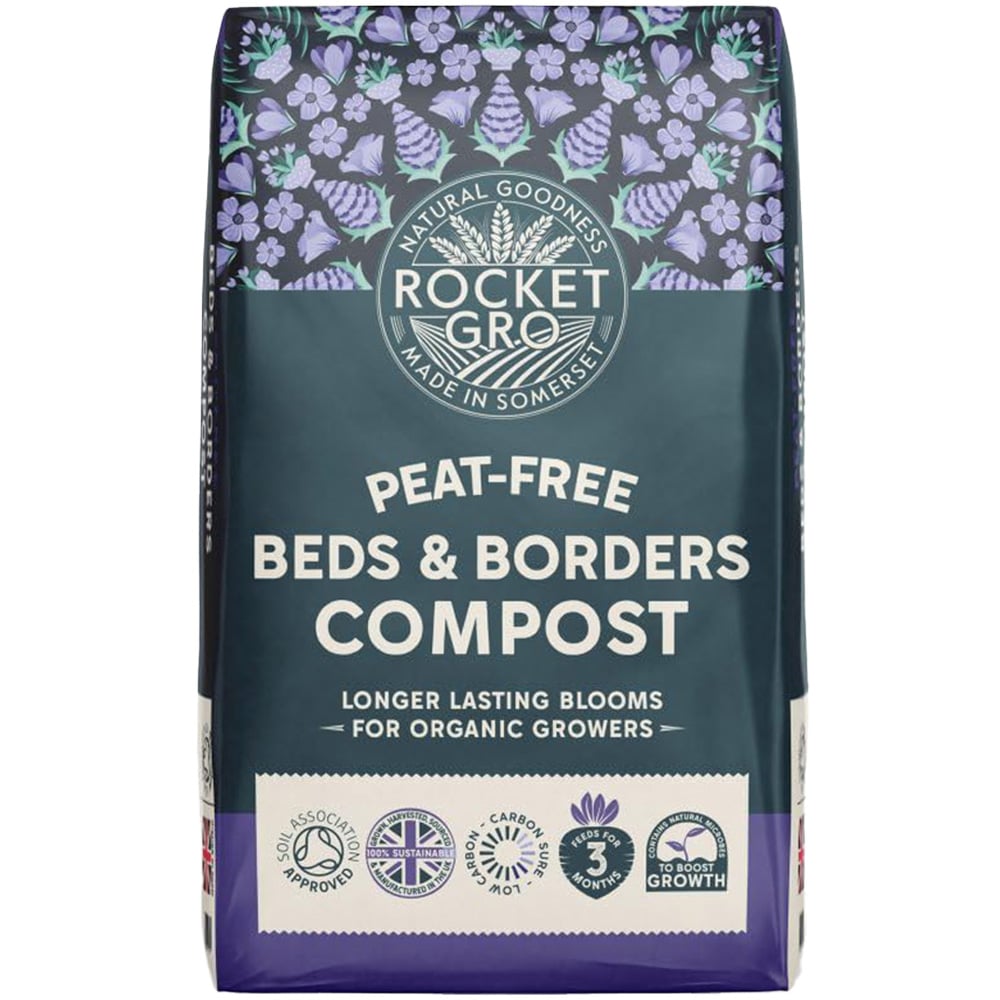 Thompson and Morgan RocketGro Beds and Borders Peat Free Compost 50L 2 Pack Image 1