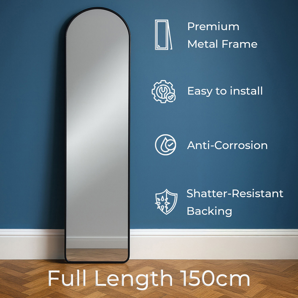Neo Black Metal Frame Full Length Mirror 40 x 150cm Image 7
