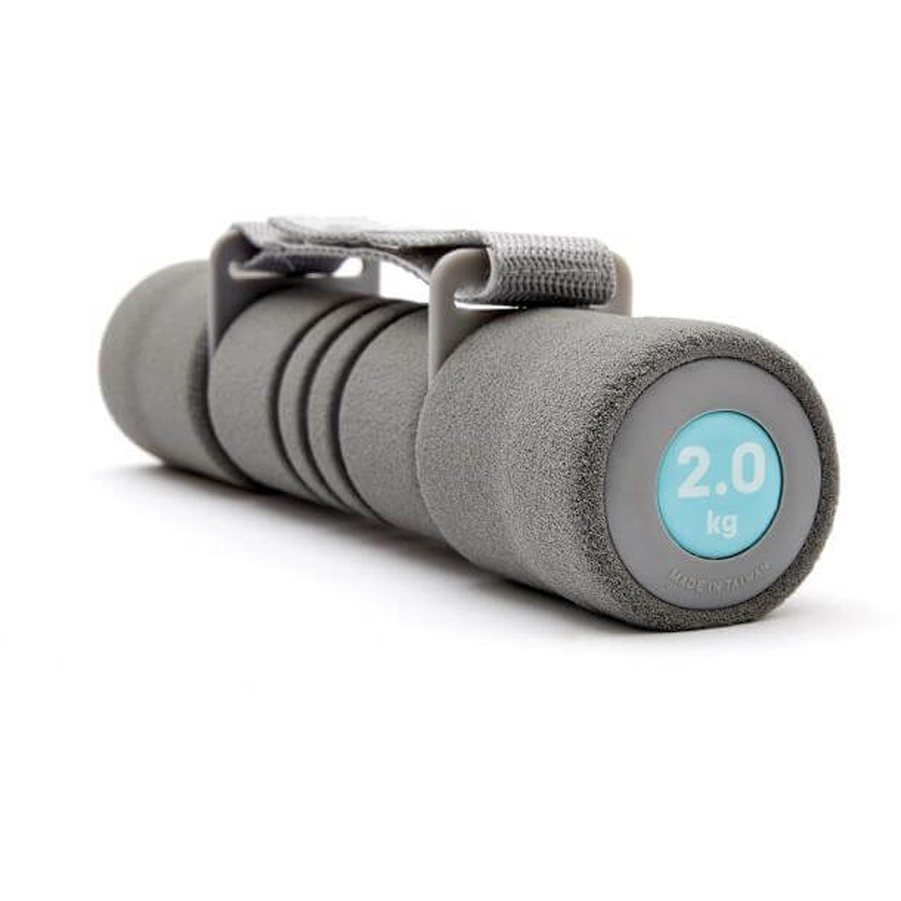 Reebok Grey and Blue Soft Grip Dumbbell 2kg 2 Pack Image 2