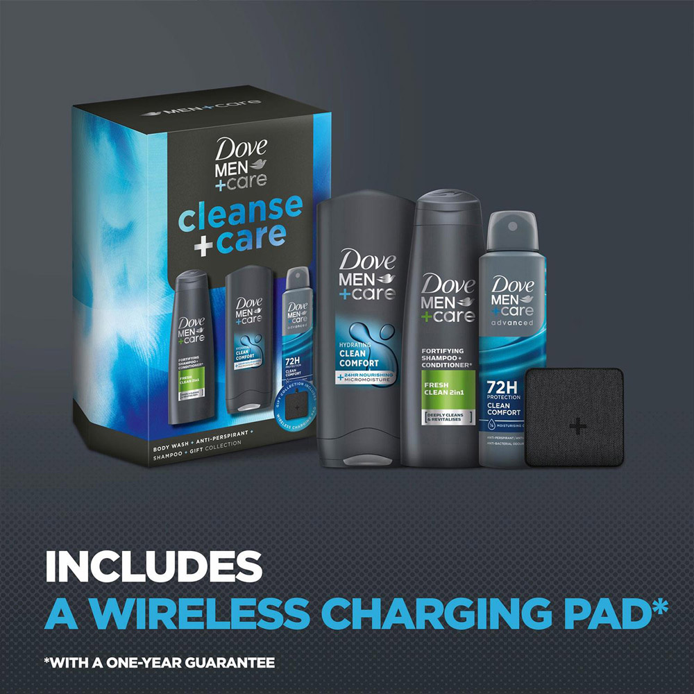 Dove Men+Care Cleanse+Care Bodywash Deodorant and Shampoo Gift Set Image 5