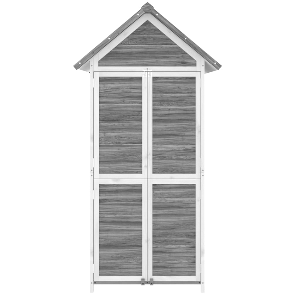 vidaXL 2.9 x 1.7ft Grey Wooden Apex Garden Tool Shed Image 4