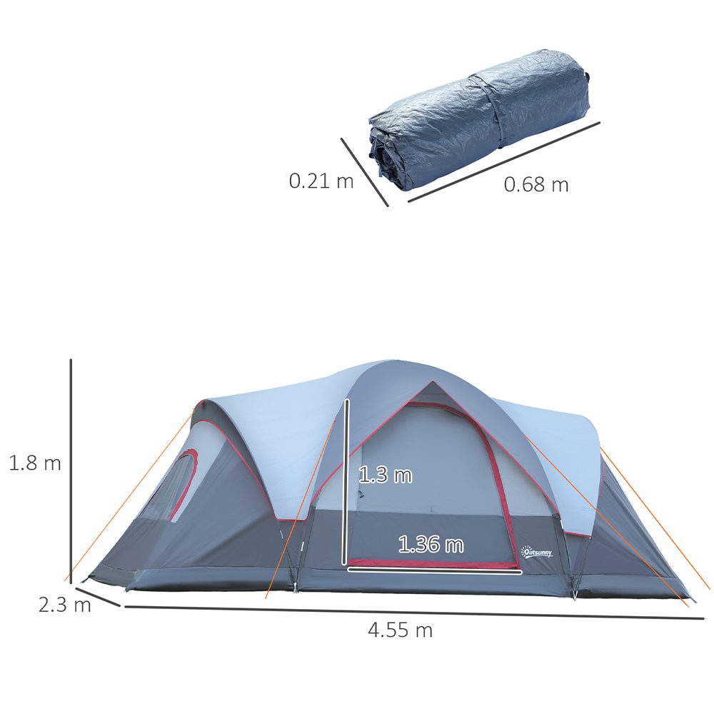 Outsunny 5-6 Person Camping Tent Grey Image 5
