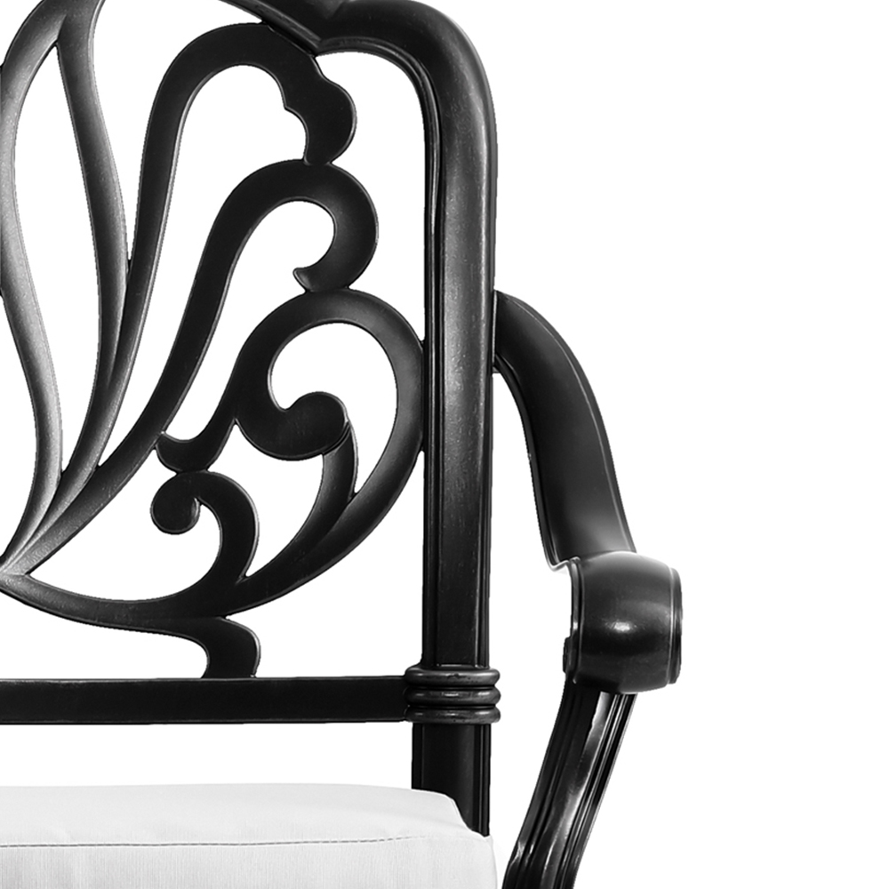 Living and Home 2 Seater Black Cast Aluminium Bistro Set Image 4