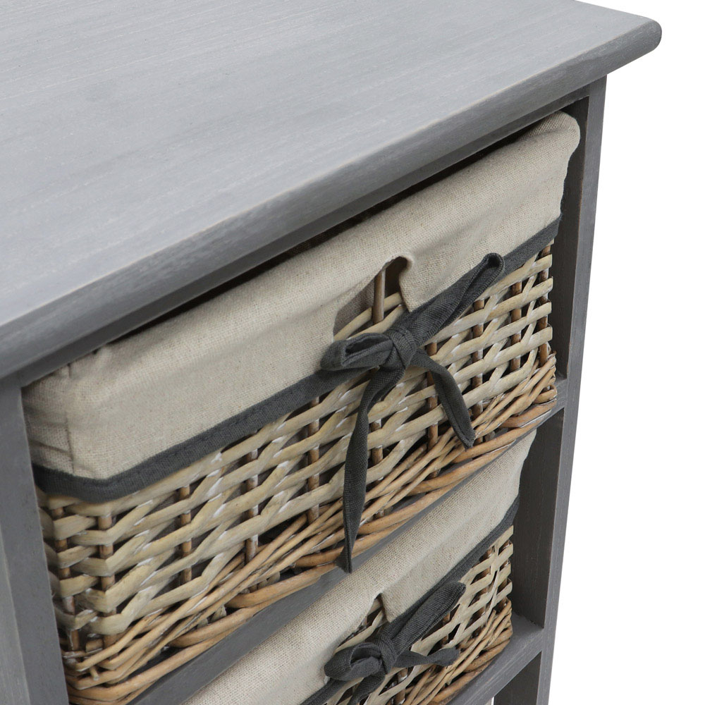 JVL Sherborne Matt Grey 4 Drawer Tall Willow Storage Unit Image 5