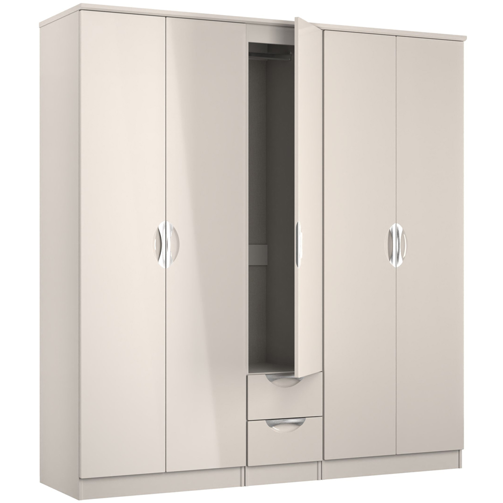 Crowndale Camden 5 Door 2 Drawer Kashmir Gloss Wardrobe Ready Assembled Image 4