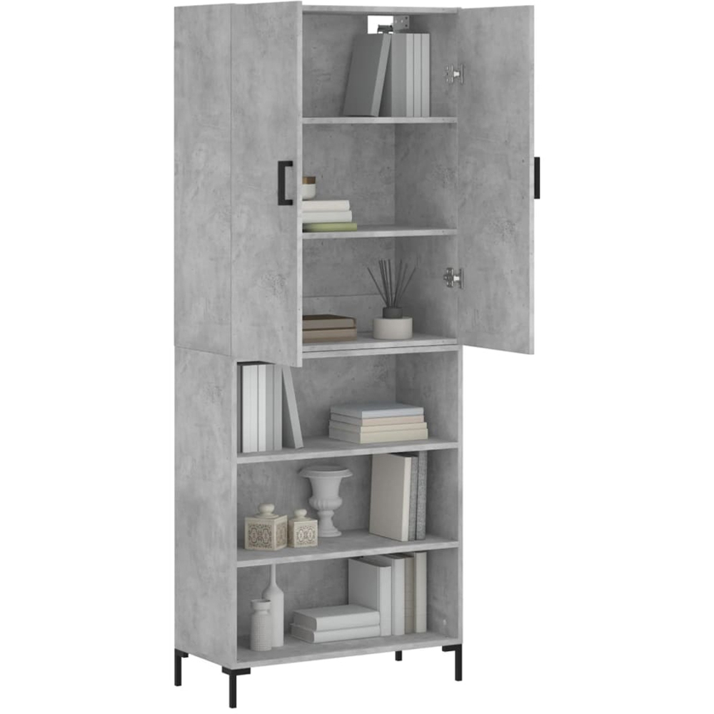 vidaXL 2 Door 3 Shelf Concrete Grey Highboard Image 3