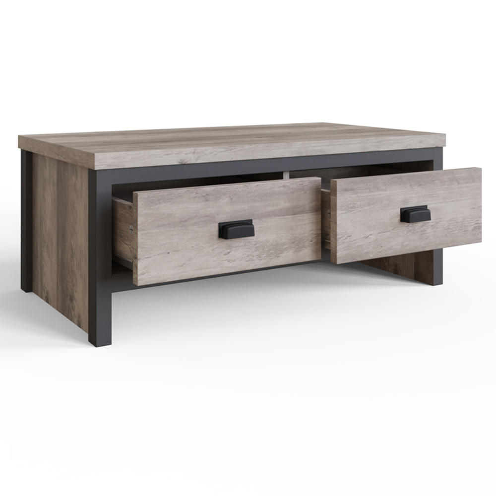 GFW Boston 2 Drawer Grey Coffee Table Image 3