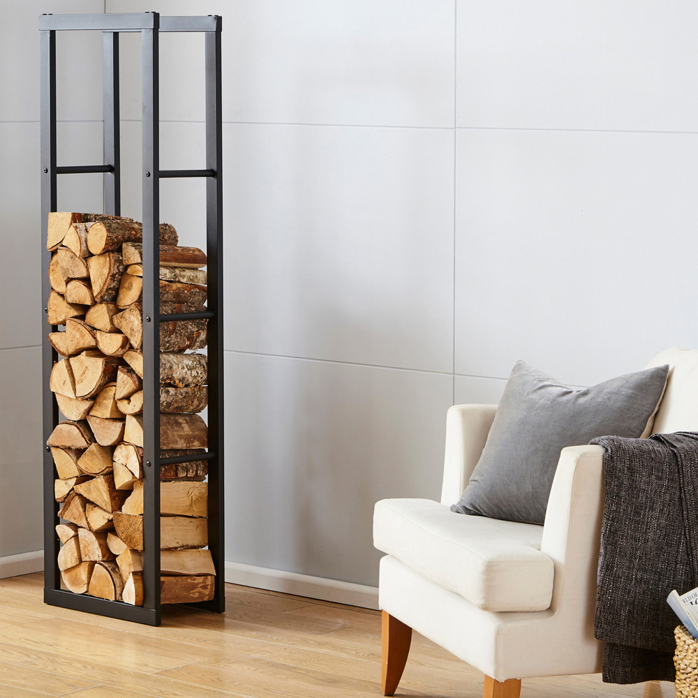Neo Tall Black Firewood Log Rack Image 5
