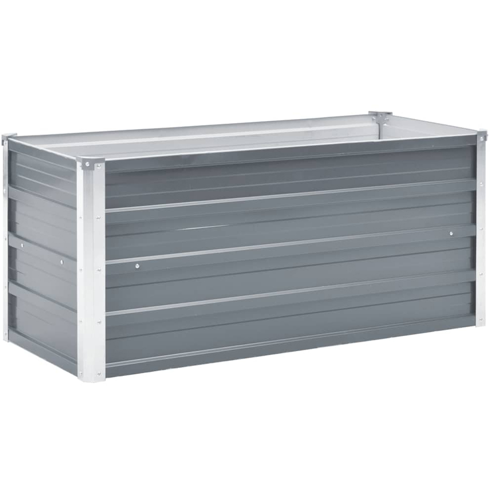 vidaXL Grey Galvanised Steel Raised Garden Bed 100 x 40 x 45cm Image 1