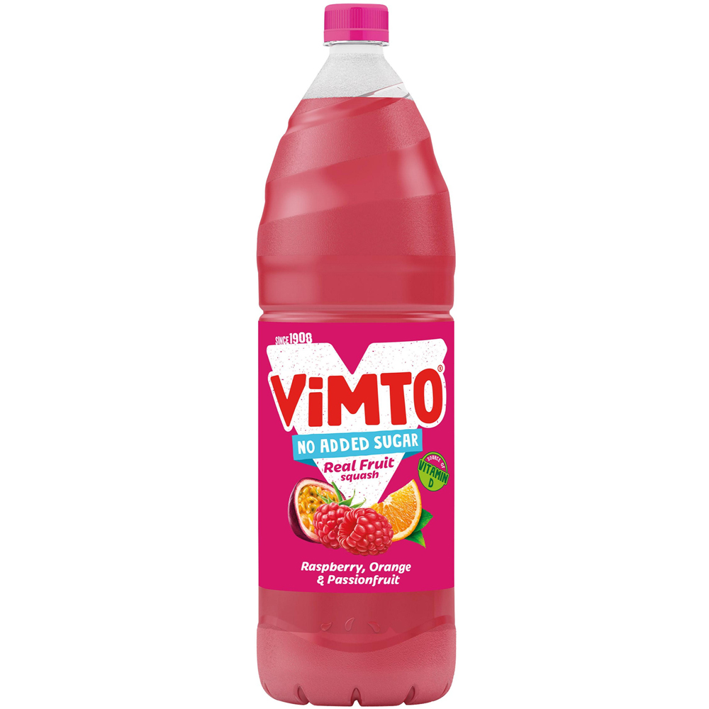 Vimto Remix Raspberry, Orange and Passionfruit No Added Sugar Squash 1.5L Image