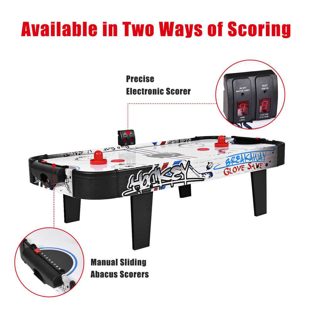 Costway Air Powered Hockey Table with Pucks Pushers and LED Scoreboard Image 6