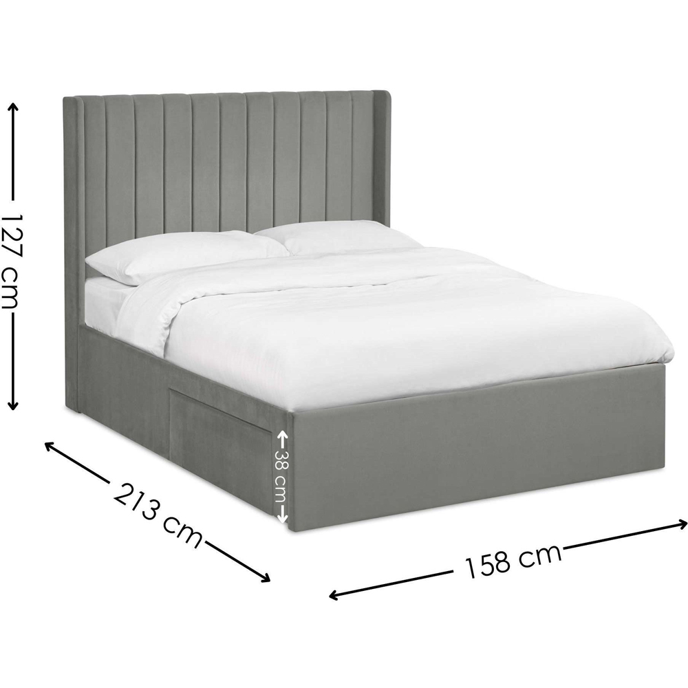 Julian Bowen Leila Steel Grey King Size Bed with Dual Storage Door Image 9