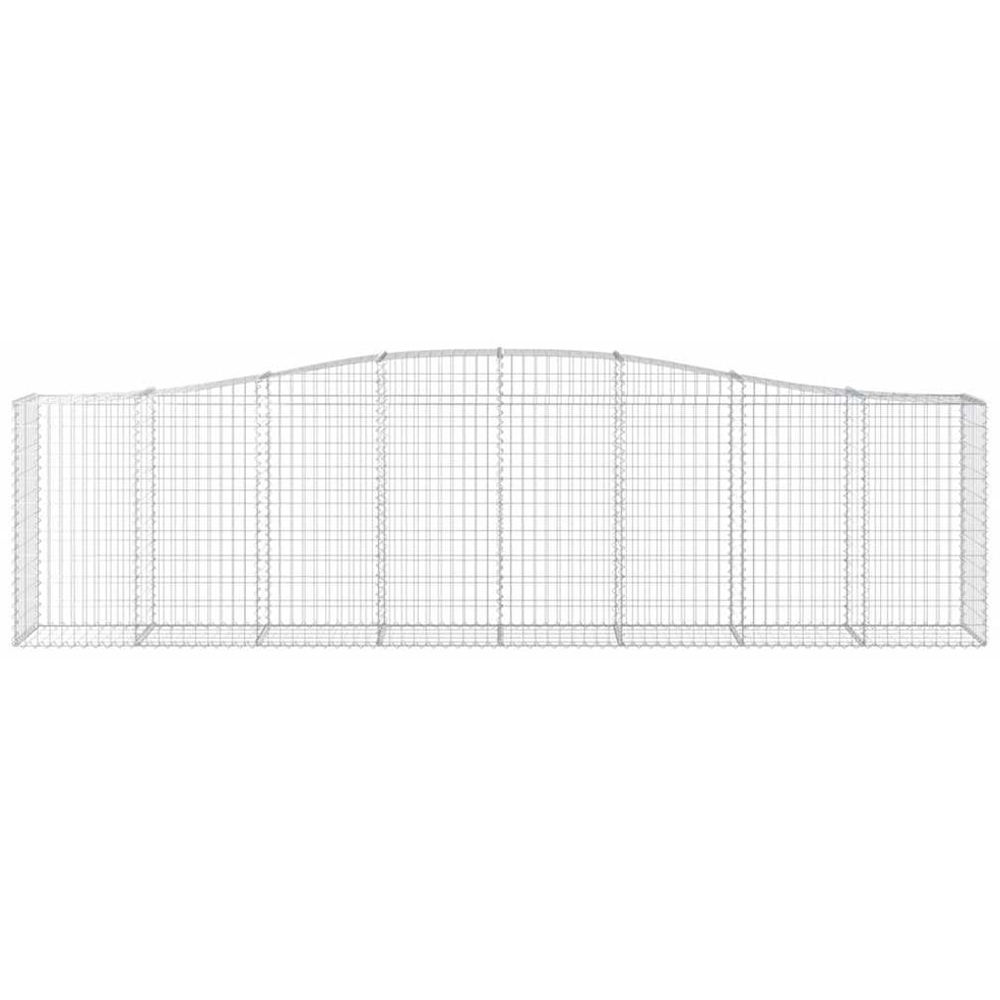 vidaXL Silver Galvanised Iron Arched Gabion Basket 400 x 50 x 100/120cm 9 Pack Image 2
