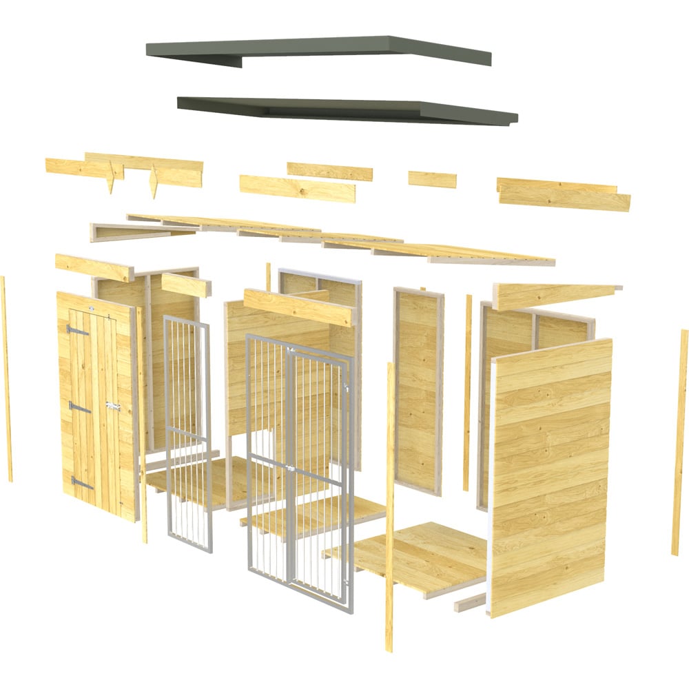 DIY Sheds 8 x 4ft Pressure Treated Tongue and Groove Timber Full Height Dog Kennel and Run Image 3