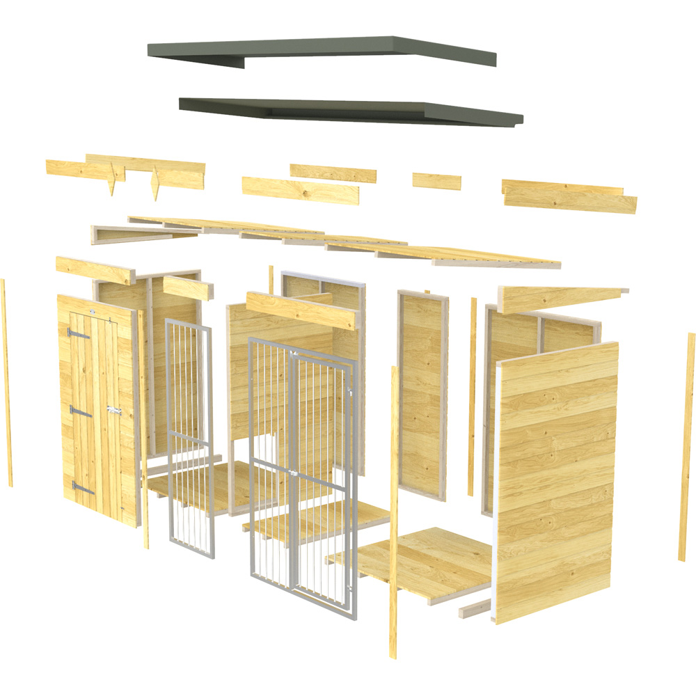 DIY Sheds 8 x 6ft Pressure Treated Tongue and Groove Timber Full Height Dog Kennel and Run Image 3