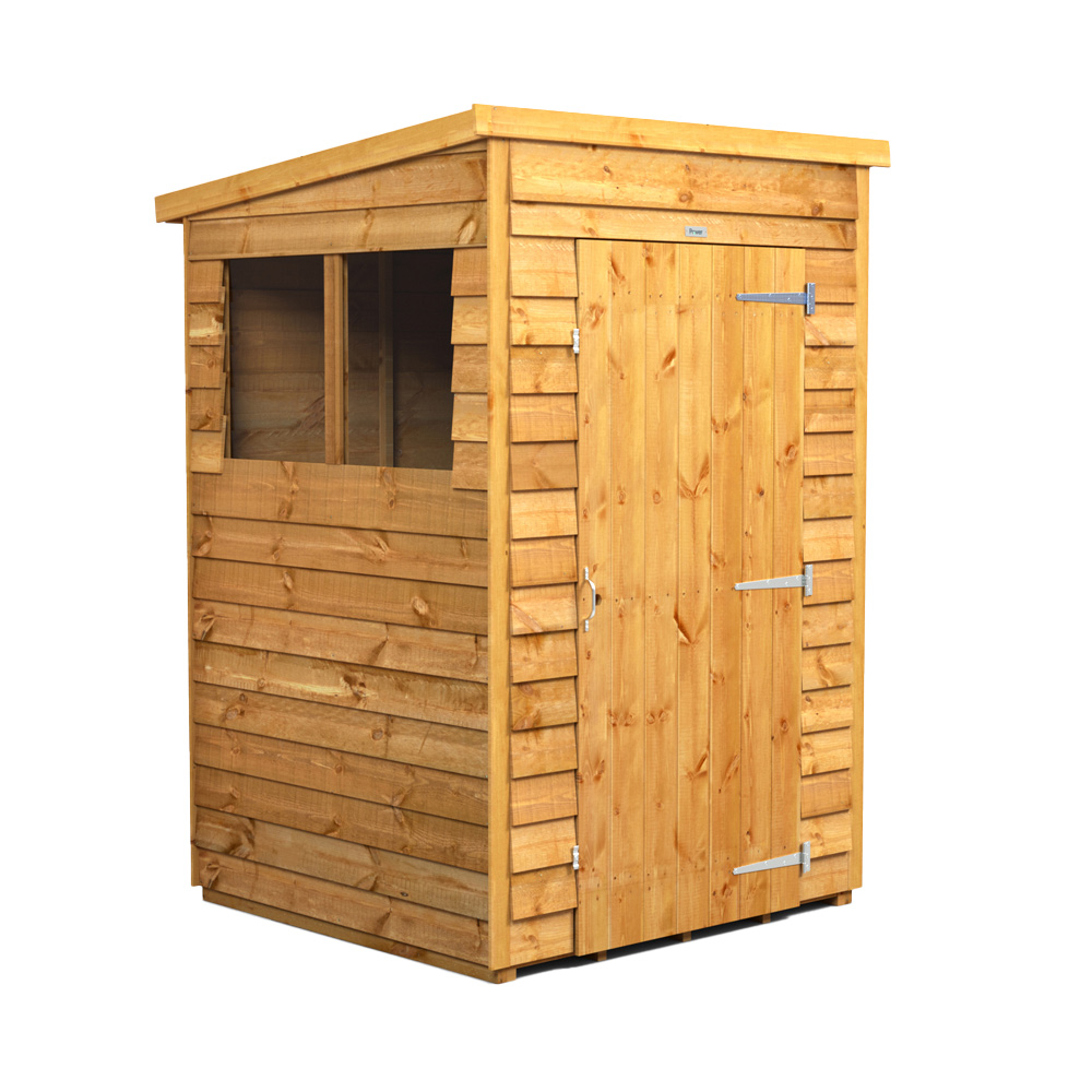 Power 4 x 4ft Overlap Pent Garden Shed Image 1