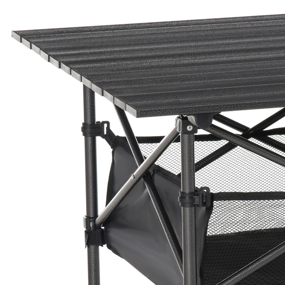 Outsunny Foldable Camping Desk with Storage Black Image 4