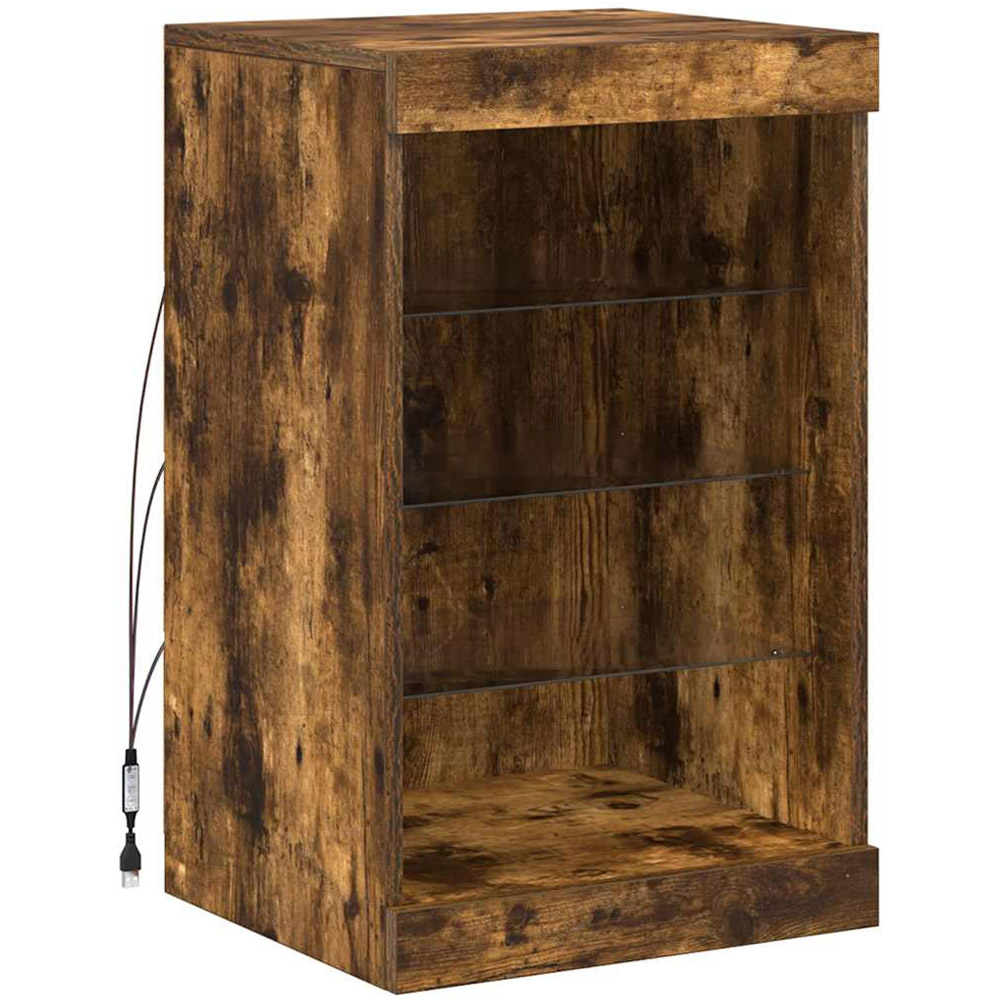 vidaXL 4 Shelf Smoked Oak Sideboard with RGB LED Lights Image 3