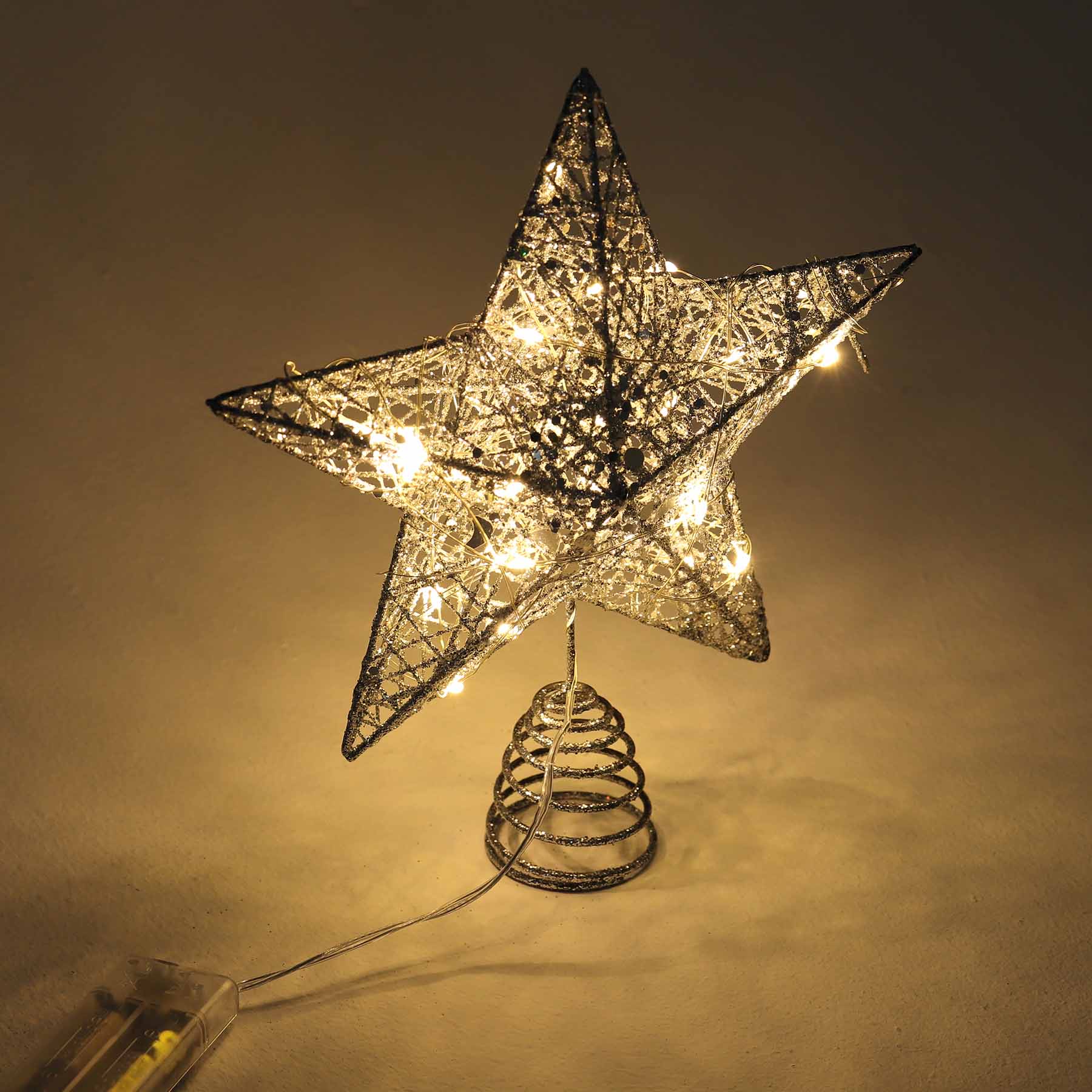 Living and Home Silver Star Christmas Tree Topper 25cm Image 4