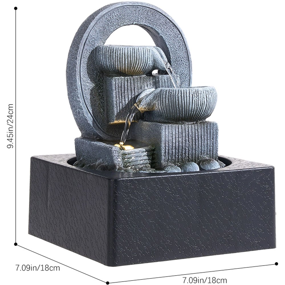 Living and Home LED Light Tabletop Waterfall Fountain Image 8