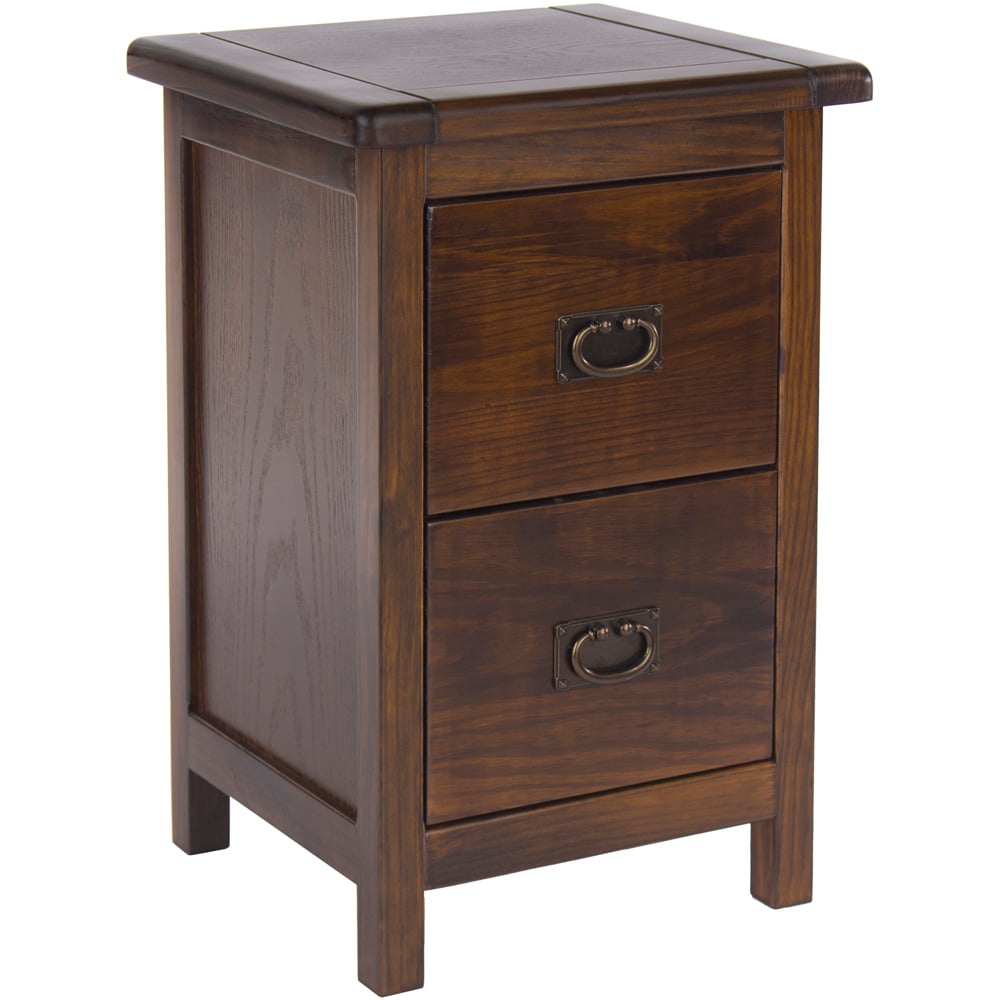 Boston 2 Drawer Dark Lacquer Petite Bedside Table Image 3
