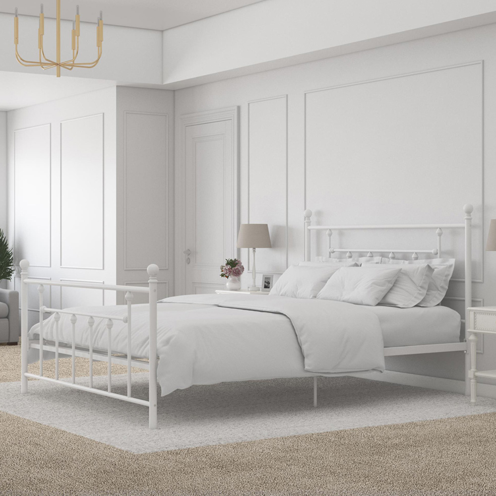Dorel Manila Double White Metal Bed Frame Image 1