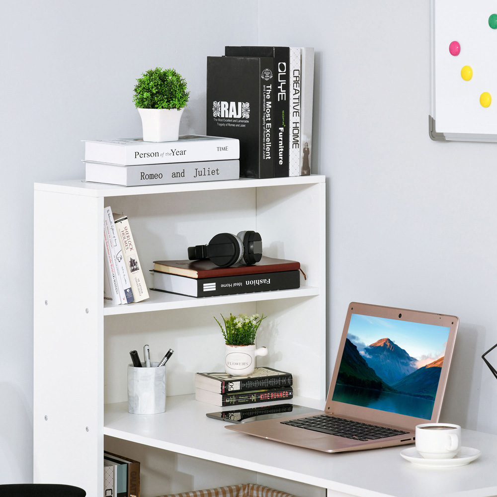 Portland Modern Shelf Office Desk White Image 4