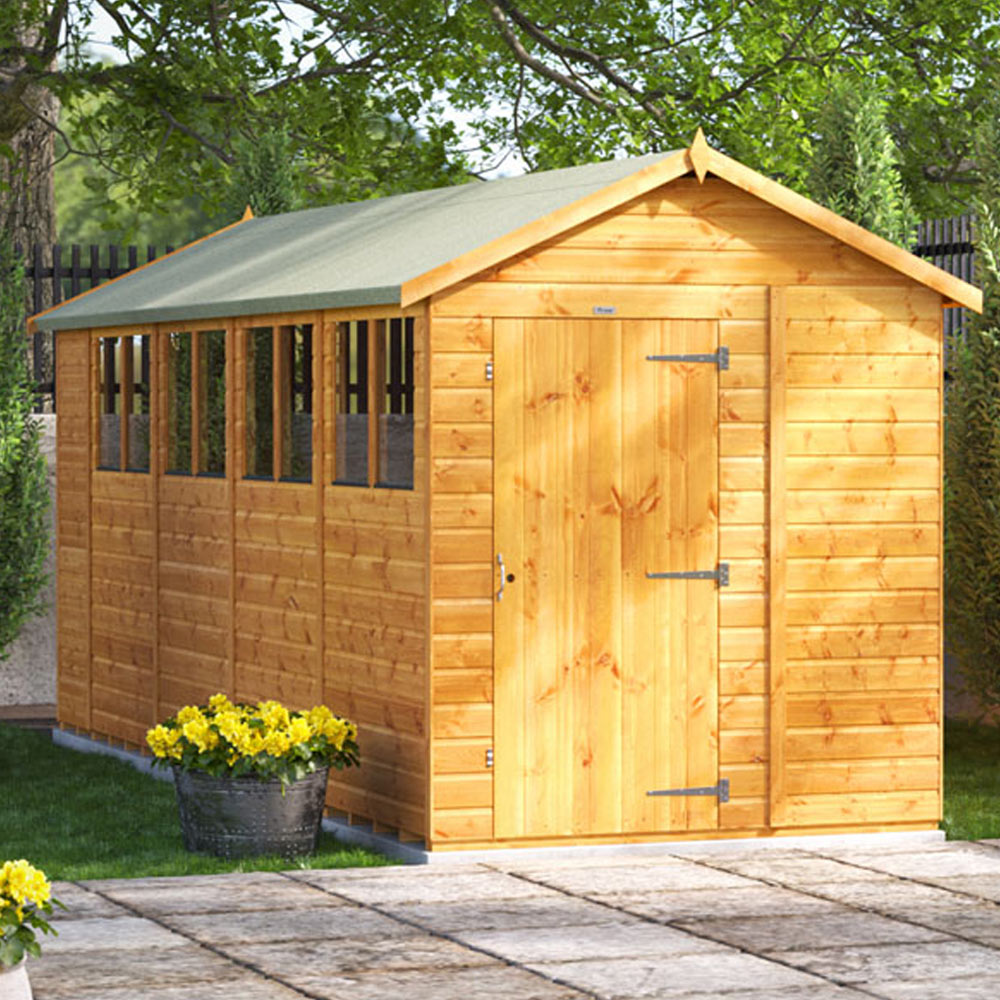 Power Sheds 18 x 6ft Apex Wooden Shed with Window Image 2
