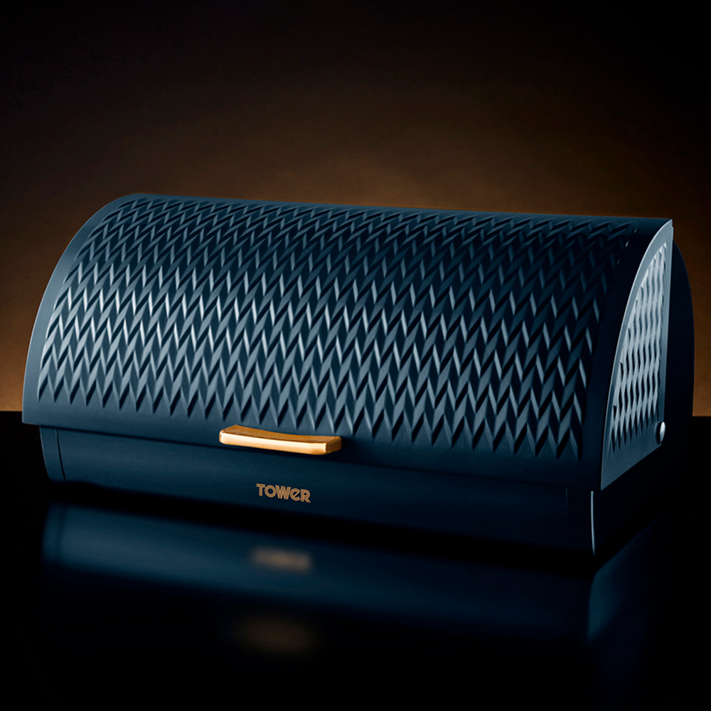 Tower Empire Midnight Blue Roll Top Bread Bin Image 5