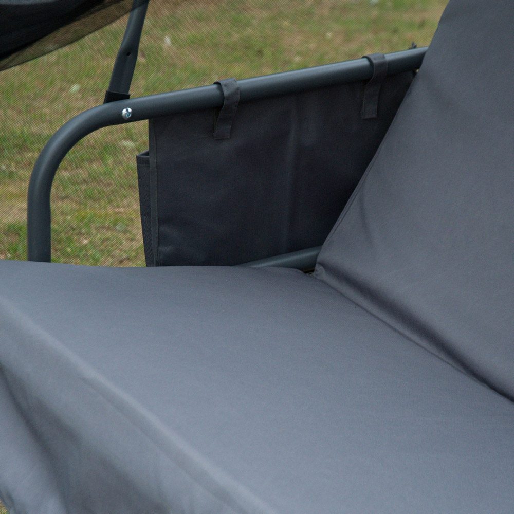 Outsunny 3 Seater 2 in 1 Grey Convertible Swing Chair with Zipped Door Image 3