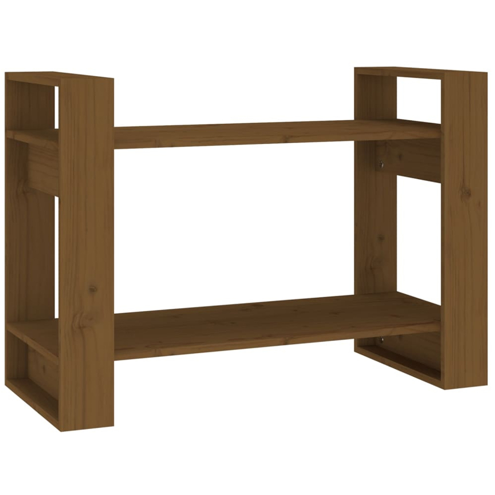 vidaXL 2 Shelf Honey Brown Bookcase Image 2