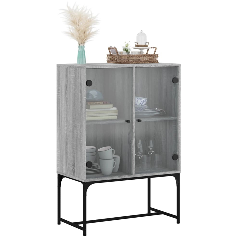 vidaXL 2 Door Grey Sonoma Oak Side Cabinet Image 3